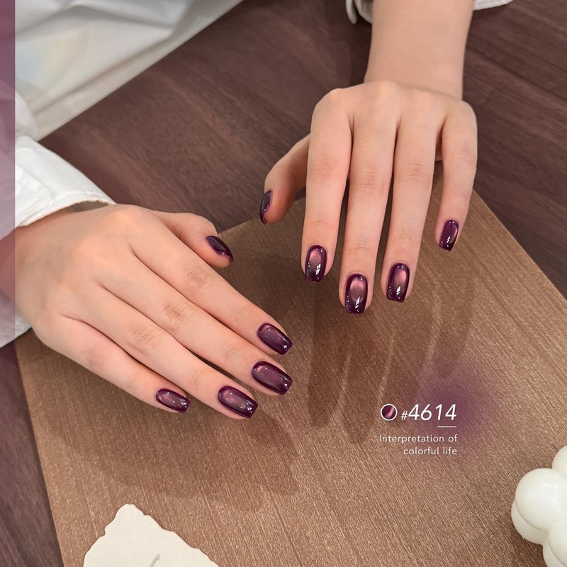 Glassy Cat Eye Gel Nail Polish Set 6 Colors, Latte