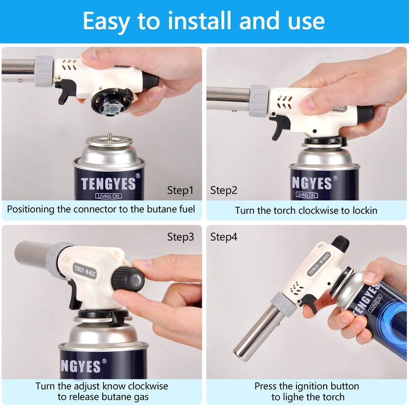 Kitchen Butane Blow Torch Lighter - Culinary Torch Chef Cooking