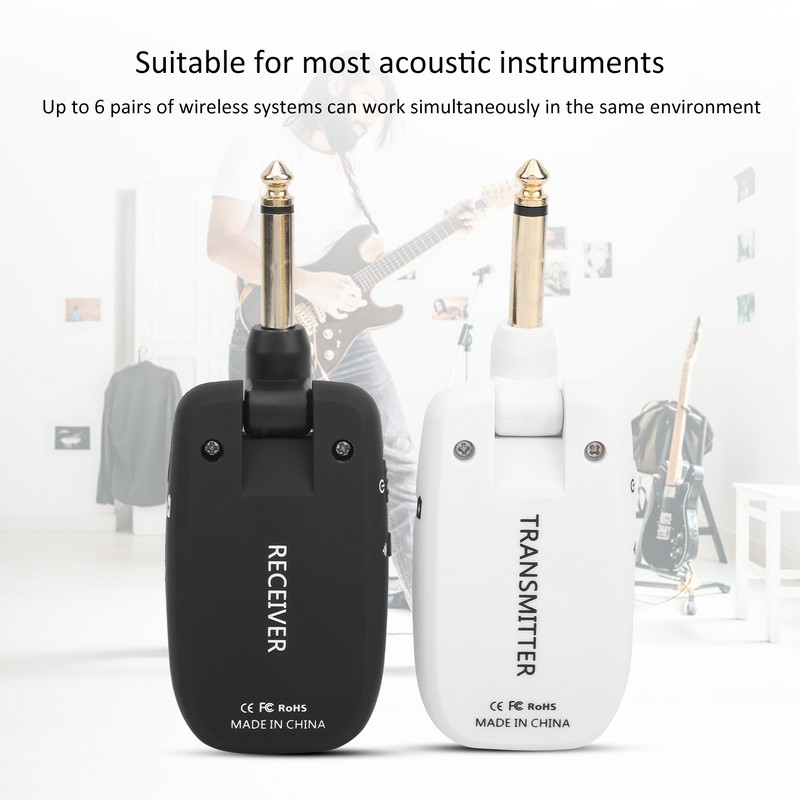 EC‑10 Wireless Guitar Audio Transmitter System Accessories 2.4GHz 6.35mm 24bit/48KBz