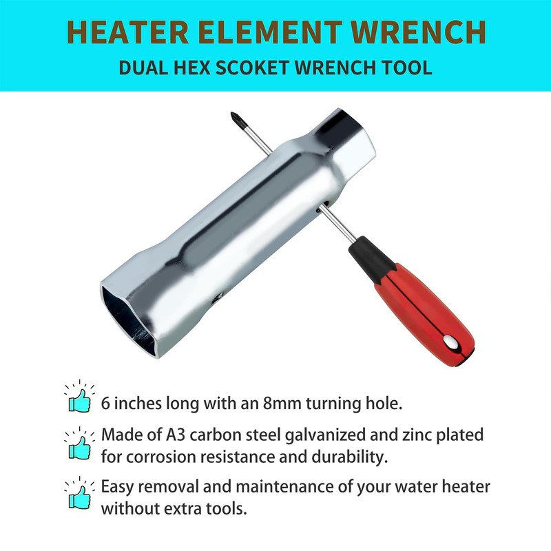 hiSpkNix Water Heater Wrench - 1-1/2" & 1-1/16" Dual Hex