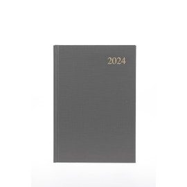 Collins Debden Collins Essential A5 Week to View Diary 2024 Full Planner 2024 Daily, Weekly and Monthly to View (A5 Size, Grey)