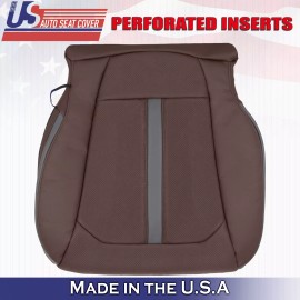 US Auto Seat Cover 2018 For Ford F150 Platinum Driver Bottom Perforated Leather Seat Cover Brown