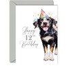 12th Birthday Cards for Girls Boys - Party Dog -