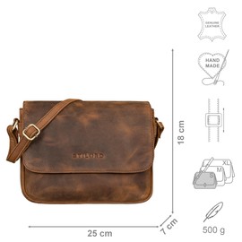 STILORD 'Elina' Stylish Shoulder Bag Women's Leather Vintage Handbag Small Crossbody Bag for Women Leather Bag for Going Out Women's Handbag Genuine Leather, Sepia - Brown