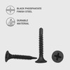 (Pack of 100) Drywall Black Phosphate Carbon Steel 3.5 x