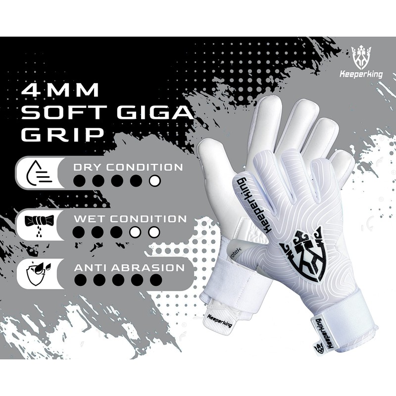 Keeperking Goalkeeper Gloves for Adults Football Gloves Men's Inner Seam