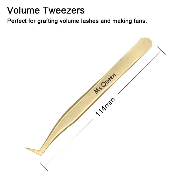 Ms.Queen Eyelash Extension Tweezers Set-Precision Tweezers for 2D-6D Volume&Individual False