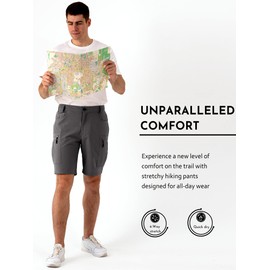 Dababell Mens Hiking Cargo Shorts Stretch Quick-Dry Outdoor Casual Work Shorts for Men Camping Fishing with 5 Pockets-S Graphite