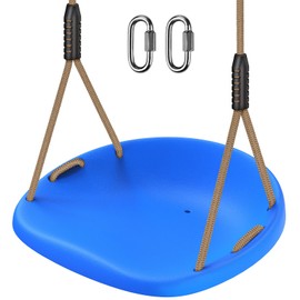 SELEWARE Heavy Duty Swing Seat for Adults Kids Tree Swing with Weather Proof Ropes Swing Set Accessories for Backyard Patio Garden Playground, Height Adjustable Blue