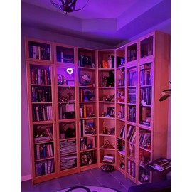 JOYTUTUS Car LED Ambient Light Solar Powered Heart Neon Light Car Led Lights Interior for Outdoor/Interior Car/Room Pink