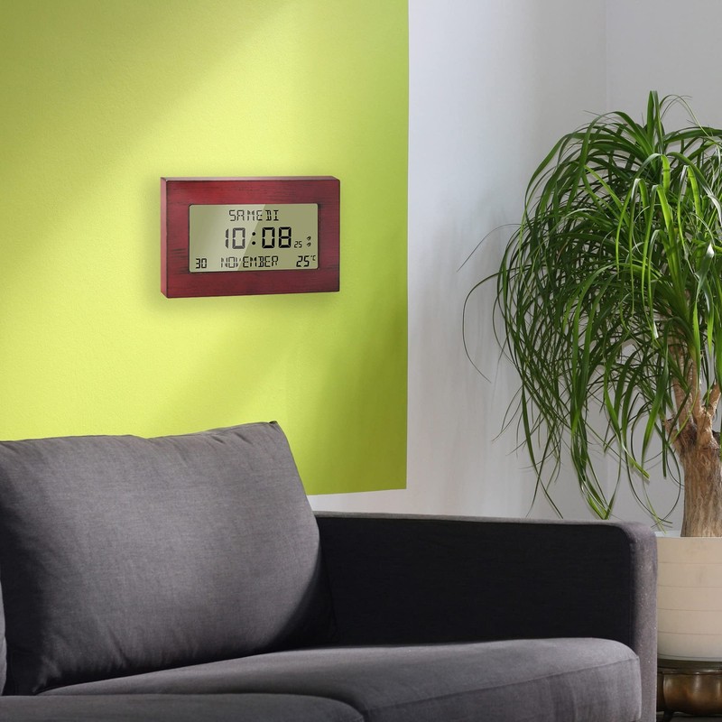 Radio-Controlled Alarm Clock - Calendar with Date Day and Time