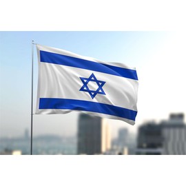 Yicmirtu Israel Flag 5x8FT Strong Polyester Israeli Flag For Indoor & Outdoor Decorations Double-Stitched Edges and 2 Rust Proof Brass Grommets (5x8FT)