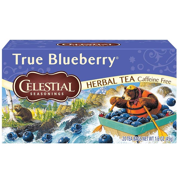 Celestial Seasonings Herbal Tea, True Blueberry, 20 Count (Pack of 6)