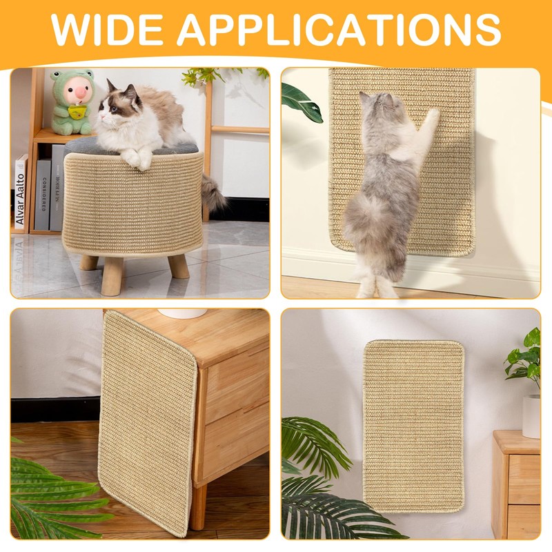Cat Scratching Mat, Hempcardboard Grinding Claws Sisal Board, Anti-slip Pad,