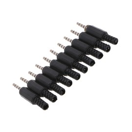LABRIMP 10pcs Stereo Audio Male Plug Solder Type Connector DIY Headphone Jack Replacement for Headsets Earphones and Microphones for Audio Cable Repair Black