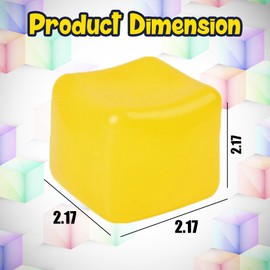 Superzon Fidget Cube– Square Stress Cube Squishy for Kids & Adults, Squish Fidget Toys Adults , Stress Balls Ice Cube Squishy for Anxiety & Stress Relief at Home, Office or School- 2.17in (Yellow)