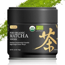 Chaism Té verde matcha en polvo de grado ceremonial - Origen único, primera cosecha, orgánico USDA, lata de 30 g                                      