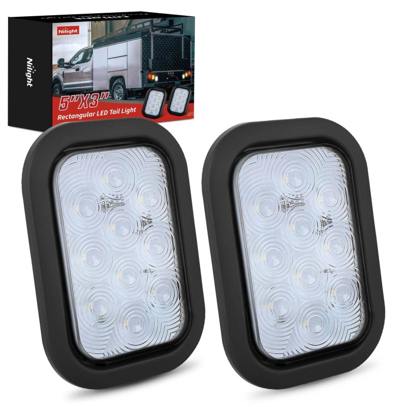 Nilight 2 Pcs 5 X 3 Inch 10 Led White