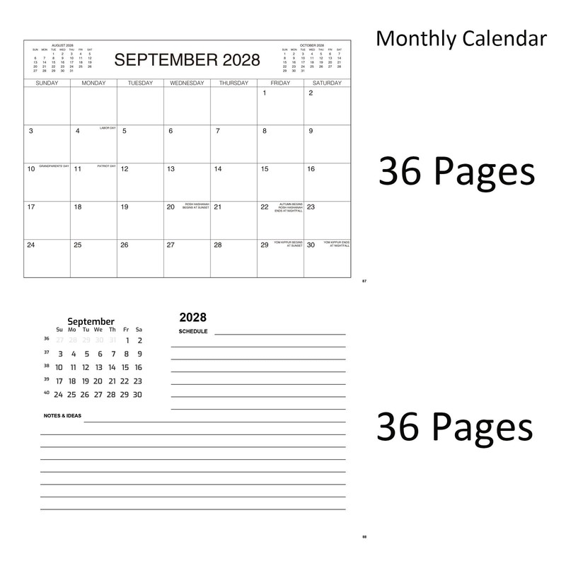 Kerixi 3 Year Calendar Monthly Planner Spiral Bound Approx 11"