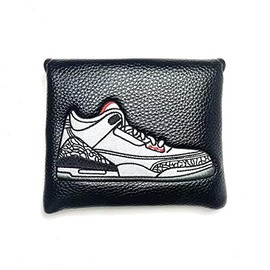 Mallet Headcover Putter Cover for Odyssey 2 Ball Tailor Made Spider Putter Shoe Pattern (Black)