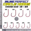 LURELINK-Inline-Circle-Hooks-Saltwater-for-Catfish-Bass-Octopus-Hooks-Fishing-Hook-Freshwater 50 Pack (5/0 50-Pack, Red)