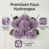 6 Artificial Hydrangea, Silk Faux Flowers, Lifelike Texture, Bendable Stem