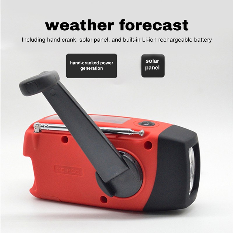 Emergency Hand Crank Radio with LED Flashlight, Portable Weather Radio