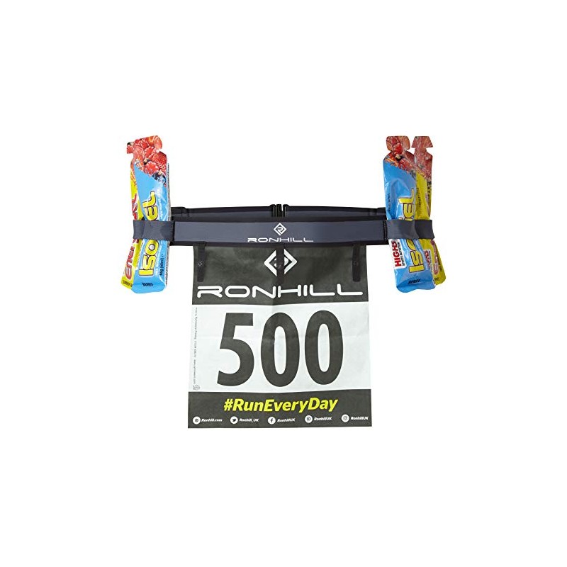 Ronhill Mens Race Number Waist Belt, Charcoal/Black
