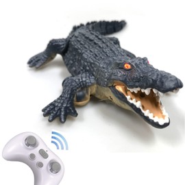 MANLE Robot Crocodile, RC Boat, Speed Boat Pool Toy, Waterproof Design, Children's Toy, Remote Control, Birthday Gift (Black)
