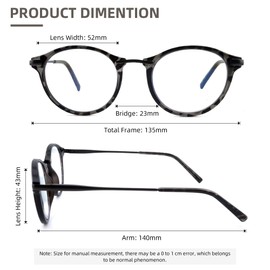 SOPHILY Round Progressive Multifocus Reading Glasses Women Men Multifocal Readers Blue Light Blocker Black Tortoiseshell +1.75
