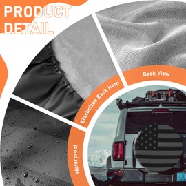 AmFor National Flag Spare Tire Cover, Universal Fit for Jeep, Trailer, RV, SUV, Truck,Tough Tire Wheel Soft Cover, Camper Wheel, Weatherproof Tire Protectors (BlackGrey, 17 inch for Tire Φ 32"-33")