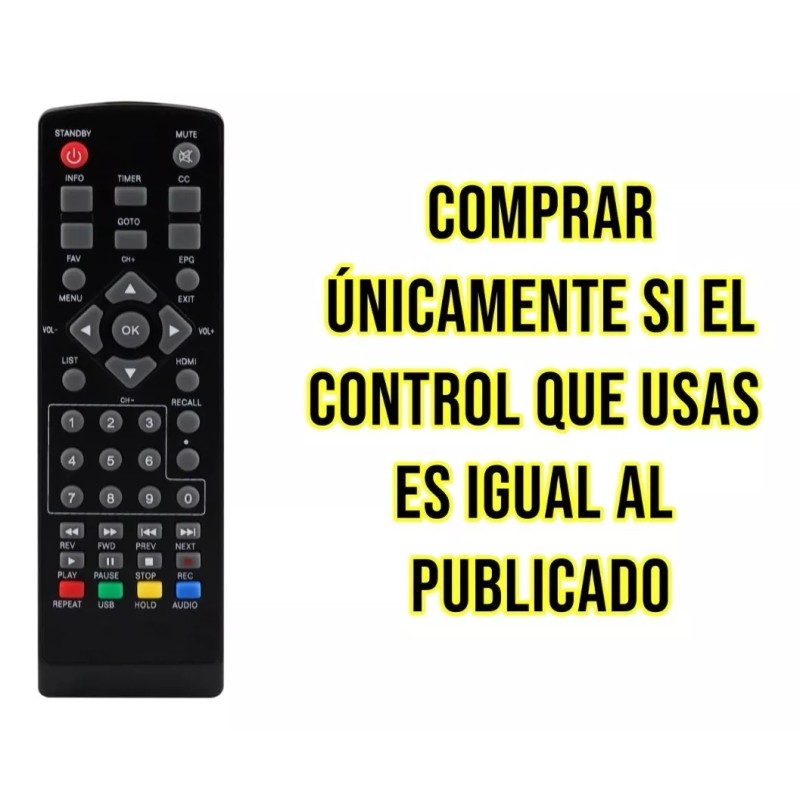 Control Remoto Decodificador Coby Dtv-700