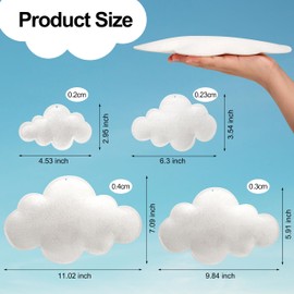 ASyfjovs 16PCS Clouds for Room Ceiling, 3D Ceiling Clouds, Felt Hanging Cloud Decoration, Fake Clouds for Nursery Decor Art Stage Cloud Props Classroom Ceiling Wall Decoration