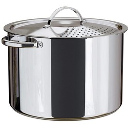 Stainless Steel Pasta Pot with Locking Strainer Lid, 5.5 Quart Capacity | Twist & Lock for Easy Draining | Dishwasher Safe Cookware