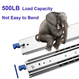 Betesy Hardware 1 Pair of 24 Inch Heavy Duty Drawer Slides 500LB Full Extension Side Mount Ball Bearing Drawer Rails with Lock