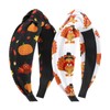 YanJie Thanksgiving Headbands - Wide Knot Turkey & Pumpkin Hair
