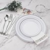 BESTVIP 350 PCS Silver Dinnerware Set for 50 Guests, Plastic