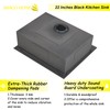 SHACO 25x18 Inch Black Drop In Kitchen Sink, 25 Inch