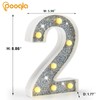 Pooqla Marquee Numbers Lights, Light up Silver Numbers, Glitter Numbers