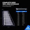 toolant Max Grip 15pcs Professional Metric Combination Wrench Set with