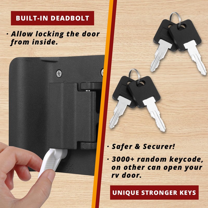 2 Pack RV Door Locks for Travel Trailers with Paddle