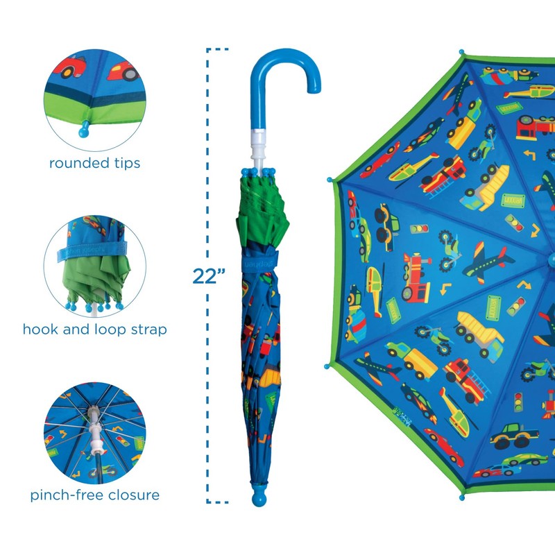 Stephen Joseph, Kids Umbrella with Pinch Free Closure and Colorful