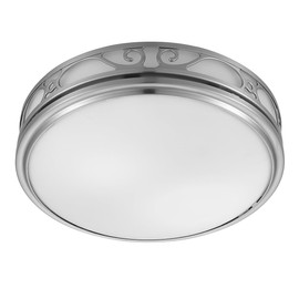 Good Housekeeping 83008 Roman Decorative 110 CFM 3.0 Sones Bathroom Ventilation Exhaust Fan with Light & Night-Light, Brushed Nickel