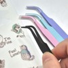 Curved Tweezers Mini Tongs Dakku Sticker Tweezers Tweezers - Green / 커브형 핀셋 미니집게 다꾸스티커 쪽집게 족집게 - 그린