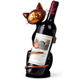 liamasum Wine Holder Racks Cat Decor for Wine Bottles Stand Metal Decorative Cat Gifts for Cat Lovers