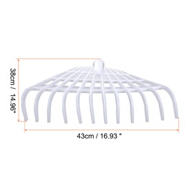 HARFINGTON Garden Rake Replacement Head 12 Tines Plastic Rake Head for Garden Preparation Leaf Debris Cleanup Soil Aeration Educational Tool, White