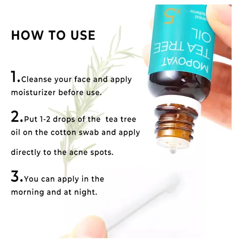 5pcs Aceite Esencial De Árbol De Té Antimicotico 100%natural