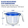 Glass Measuring Cup, 4 Cup Measuring Cup with Lid, High