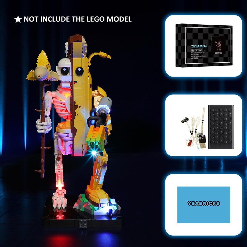 YEABRICKS LED Light for 77072 Fortnight Peely Bone Building Blocks