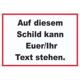 Sign with Desired Text Horizontal Text Black Background White Frame Red A4 (210 x 297 mm)
